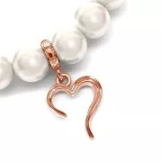 Poussoir attache breloque 7 mm pour cordon 4 mm - Argent 925 Doré rose x1