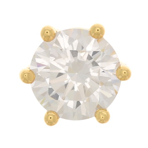 Pendentif rond avec oxyde de Zirconium 8 mm - Doré - Crystal x1