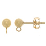 Clous d'oreilles boule 4 mm anneau fermé - Gold filled (or laminé)  x2|raw }}
