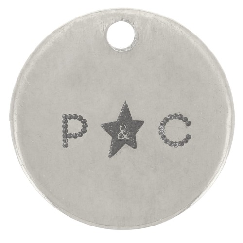 Breloques personnalisées 12 mm avec Logo simple - Acier inoxydable 304 x100