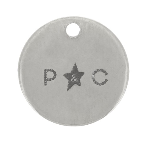 Breloques personnalisées 8 mm avec Logo simple - Acier inoxydable 304 x100