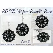 Perles en verre Paros® par Puca® 7x4 mm - Jet Mat AB x10g