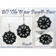 Perles en verre Paros® par Puca® 7x4 mm - Jet Capri Gold x10g