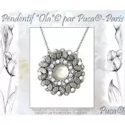 Perles en verre Paros® par Puca® 7x4 mm - Jet Silver x10g