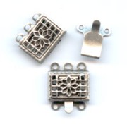 Fermoir 3 rangs 10 mm argenté vieilli x2|raw }}