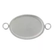 Intercalaire serti pour cabochon fond plat 14x10 mm - Acier inoxydable 304 x1