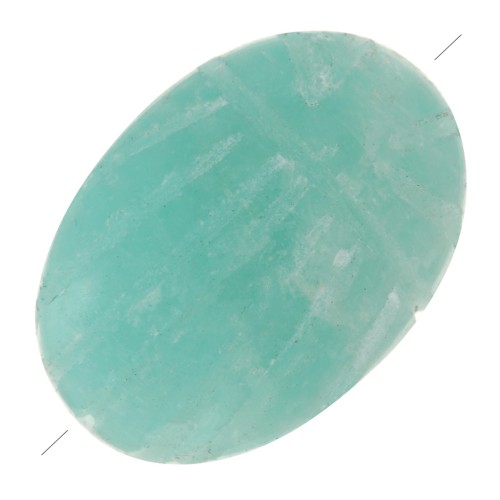 Perle ovale gravée scarabée 16x12 mm en pierre gemme - Amazonite x1