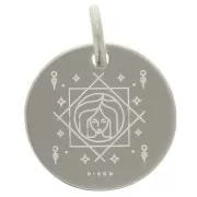 Breloque ronde 13.5 mm - signe astrologique Vierge - Argent 925 x1