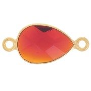 Intercalaire goutte facetté 13x8mm imit pierre gemme -Doré Or fin - Hydro Grenat|raw }}