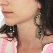 Breloque ronde facettée 5 mm pierre gemme - Doré à l'or fin - Pierre de lune Peach