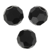 Perles rondes facettées Preciosa - Round Bead 3 mm - Jet x20