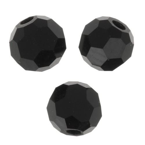 Perles rondes facettées Preciosa - Round Bead 3 mm - Jet x20