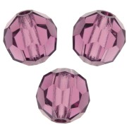Perles rondes facettées Preciosa - Round Bead 5 mm - Amethyst x15
