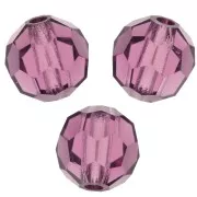 Perles rondes facettées Preciosa - Round Bead 5 mm - Amethyst x15