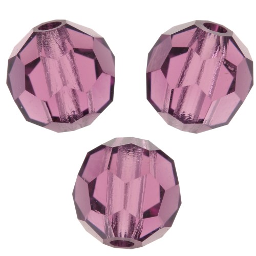 Perles rondes facettées Preciosa - Round Bead 5 mm - Amethyst x15