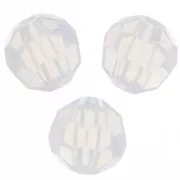 Perles rondes facettées Preciosa - Round Bead 5 mm - White Opal x15