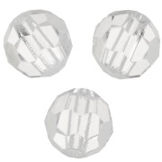 Perles rondes facettées Preciosa - Round Bead 5 mm - Crystal x15
