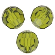 Perles rondes facettées Preciosa - Round Bead 5 mm - Olivine x15