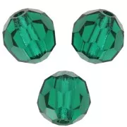 Perles rondes facettées Preciosa - Round Bead 5 mm - Emerald x15