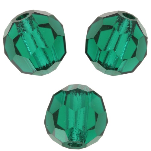 Perles rondes facettées Preciosa - Round Bead 5 mm - Emerald x15