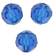 Perles rondes facettées Preciosa - Round Bead 5 mm - Capri Blue x15