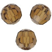Perles rondes facettées Preciosa - Round Bead 4 mm - Smoked Topaz x20|raw }}