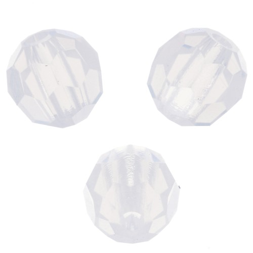 Perles rondes facettées Preciosa - Round Bead 4 mm - White Opal x20