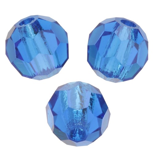 Perles rondes facettées Preciosa - Round Bead 4 mm - Capri Blue x20