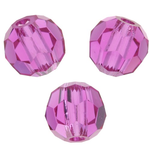 Perles rondes facettées Preciosa - Round Bead 4 mm - Fuchsia x20