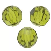 Perles rondes facettées Preciosa - Round Bead 4 mm - Olivine x20