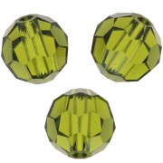 Perles rondes facettées Preciosa - Round Bead 6 mm - Olivine x6|raw }}