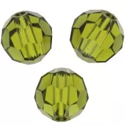 Perles rondes facettées Preciosa - Round Bead 6 mm - Olivine x6