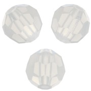 Perles rondes facettées Preciosa - Round Bead 6 mm - White Opal x6