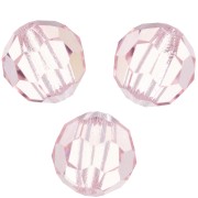 Perles rondes facettées Preciosa - Round Bead 6 mm - Light Rose x6