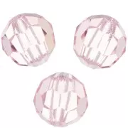 Perles rondes facettées Preciosa - Round Bead 6 mm - Light Rose x6