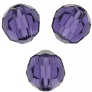 Perles rondes facettées Preciosa - Round Bead 6 mm - Deep Tanzanite x6