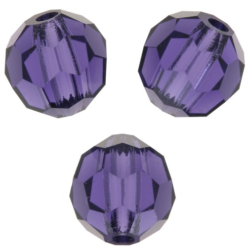Perles rondes facettées Preciosa - Round Bead 6 mm - Deep Tanzanite x6
