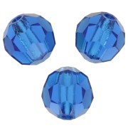 Perles rondes facettées Preciosa - Round Bead 6 mm - Capri Blue x6