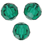 Perles rondes facettées Preciosa - Round Bead 6 mm - Emerald x6