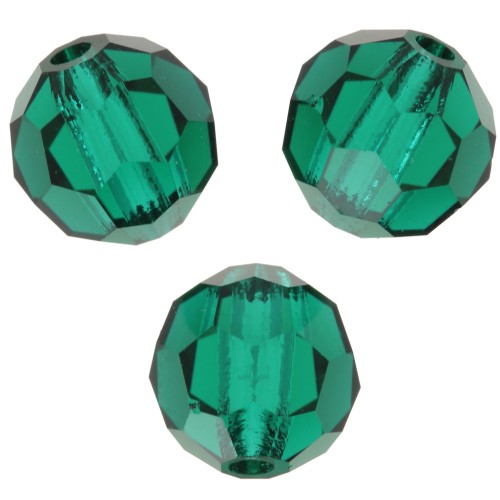 Perles rondes facettées Preciosa - Round Bead 6 mm - Emerald x6