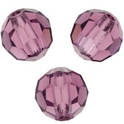 Perles rondes facettées Preciosa - Round Bead 6 mm - Amethyst x6