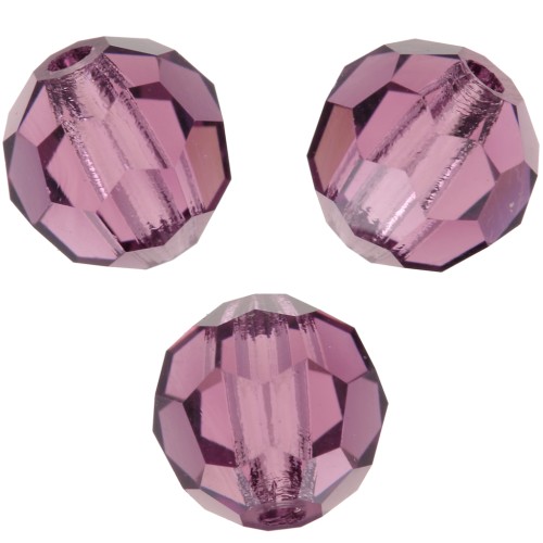 Perles rondes facettées Preciosa - Round Bead 6 mm - Amethyst x6