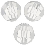 Perles rondes facettées Preciosa - Round Bead 6 mm - Crystal x6