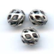 Perles rondes filigranées 4 mm - Argenté vieilli x20|raw }}
