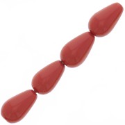 Perles nacrées Preciosa - Pearshape Pearl 10x6 mm - Cranberry x10|raw }}