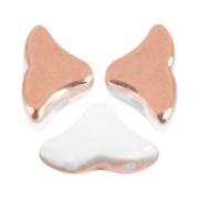 Perles en verre Hélios® par Puca® 6x10mm - Opaque White Capri Gold x10g|raw }}