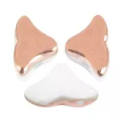 Perles en verre Hélios® par Puca® 6x10mm - Opaque White Capri Gold x10g