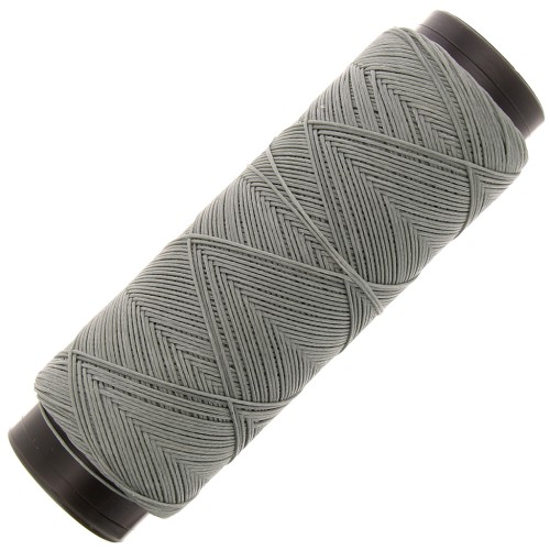 Fil plat en polyester ciré - Slam Cord pour micro macramé 0.6 mm - Gris x100m