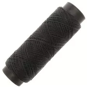 Fil plat en polyester ciré - Slam Cord pour micro macramé 0.6 mm - Noir x100m