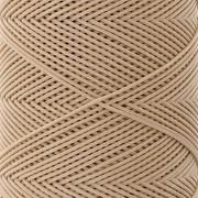 Fil plat en polyester ciré - Slam Cord pour micro macramé 0.6 mm - Sable x100m